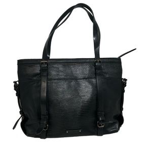 BCBG MAX AZRIA Black Large 100% Cow Leather Tote Bag